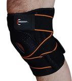 Manta Raya Knee Pad Elastica Ajustable con Gel (Negro con Naranja)