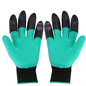 Guantes de jardín con garras para excavar tierra y plantar guantes de jardinería para jardín (verde)