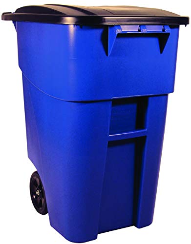 Rubbermaid Commercial Products Brute - Reciclaje con ruedas de alta resistencia, Sencillo, Azul, 50G