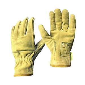 NC 2x1Pair Guantes Protectores de Soldadura Soldador Guantelete Resistente a Las Llamas Amarillo Claro