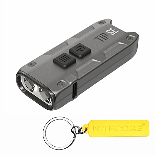 NITECORE TIP SE - Linterna recargable EDC de 700 lúmenes, color gris con etiqueta NITECORE