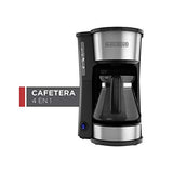 Cafetera Black + Decker 4 en 1 Filtro Permanente con Jarra de Vidrio, 5 Tazas, CM0755S-MX