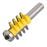 Wolfride 1/2" Cuchillo de Espiga Biselado, Carril Reversible Dedo Bit Unión Cónica Tenon Fresas de Carpintero Para Trabajar la Madera Herramientas - Amarillo