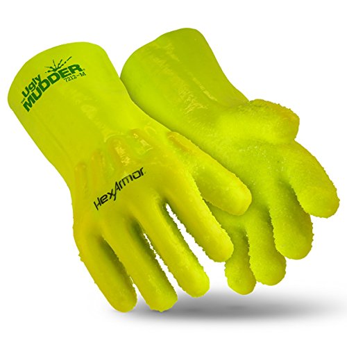 HexArmor Ugly Mudder 7212 - Guantes de trabajo de hormigón recubiertos de PVC con protección contra impactos, tamaño grande