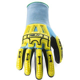 HexArmor Helix Core 3012 - Guantes de trabajo de punto sin costuras con revestimiento de palma de poliuretano y protección contra impactos, pequeños, 1 par