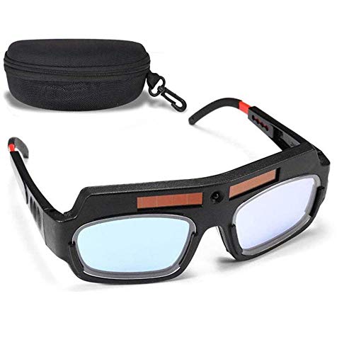 CVV Gafas solares de soldadura de oscurecimiento automático, lentes de policarbonato protegidas para soldador/bricolaje con estuche de almacenamiento