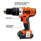 BLACK+DECKER HP14-B3 Taladro Percutor Inalámbrico Ion de Litio 14.4V