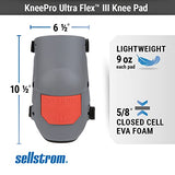 Sellstrom KneePro - Rodilleras Ultra Flex III - Protección resistente y comodidad para construcción, jardinería, ejército, trabajo de pisos, gris y naranja