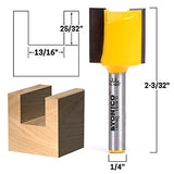 Yonico Broca recta de 13/16 pulgadas de diámetro x 25/32 pulgadas de altura 1/4 pulgadas de vástago 14014q