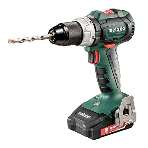 Metabo - Kit de taladro de martillo sin escobillas de 18 V 2 x 2.0 Ah (602316520 18 LT BL 2.0), taladro de martillo