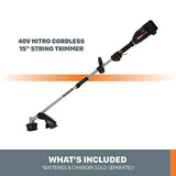 WORX Nitro WG186.9 40V Power Share PRO - Recortadora de cuerda inalámbrica de 15 pulgadas (solo herramienta)