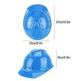 Dioche Casco Seguridad de ABS Recto Grueso, Protección Cabeza del Sitio Construcción Trabajador, Casco Rígido Ventilado y Transpirable Cinco Colores Disponibles(Azul)