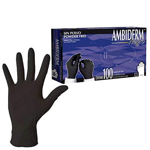 AMBIDERM Guante DE Latex Negro Texturizado 100 Piezas (CH/S)