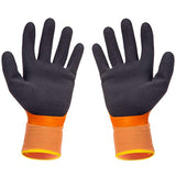 SAFEAT General - Guantes de trabajo impermeables para hombres y mujeres - Látex de doble revestimiento, multiusos, espuma de agarre arena, 1 par (pequeño)