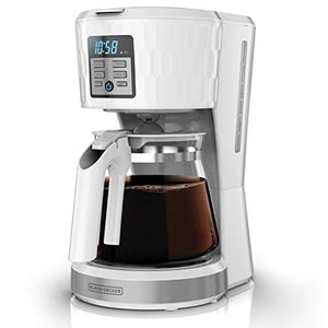 Cafetera Black + Decker HoneyComb Programable con Filtro Permanente y Sistema de Goteo en Vortice, 12 Tazas, CM1251W-LA