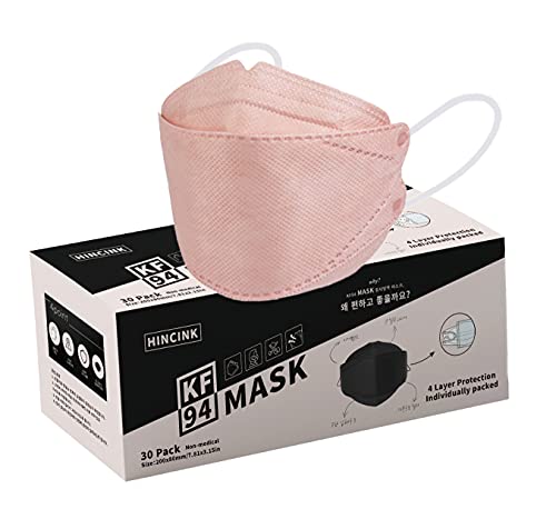 KF94 Mascarillas faciales, paquete de 30 unidades envueltas individualmente, 4 capas transpirables y cómodas, máscaras protectoras antipolvo, unisex (240, albaricoque)