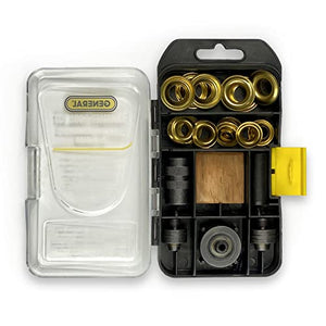 General Tools Kit de ojales de 3/8"-1/2" – Ojales de latón macizo inoxidables para reparación de lonas, lienzos de refuerzo y anillos de tela