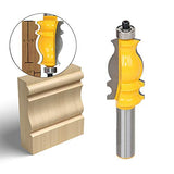 Wolfride 1/2" Cortador de Diámetro de Mango Herramienta de Fresado Para Trabajar la Madera Cutter de Corte de Carburo, Herramienta de Corte de Carpintería- Amarillo