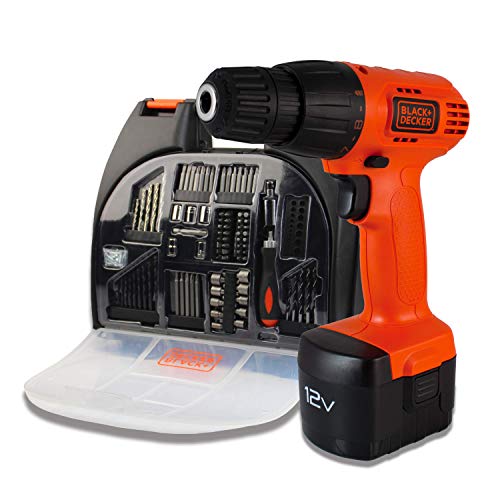 BLACK+DECKER Taladro Atornillador Inalámbrico con 100 Accesorios CD121K100-B3