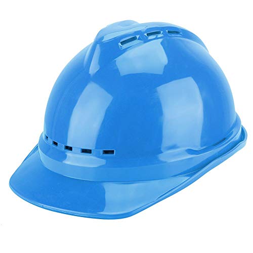 Dioche Casco Seguridad de ABS Recto Grueso, Protección Cabeza del Sitio Construcción Trabajador, Casco Rígido Ventilado y Transpirable Cinco Colores Disponibles(Azul)