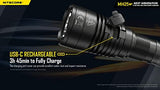 Nitecore MH25 v2 - Linterna LED recargable USB tipo C - 1300 lúmenes, 475 metros