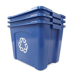 Rubbermaid Commercial Stackable Recycling Bin, 14 Gallon, Blue