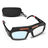 HULE Luoqun Store Masca de Soldadura de Autos con energía Solar Gafas de Casco Soldador GLES ARC Anti-Shock con Estuche de Almacenamiento (Color : Negro)