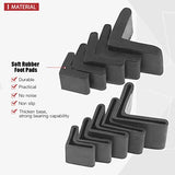 Hilitchi - almohadillas para orejas de goma para patas de muebles, color negro, 25 * 25 * 3MM-20 PCS