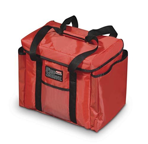 Rubbermaid Commercial Products FG9F4000RED PROSERVE Insulated Professional Delivery Bag, Pizza and Sandwich Bag, Medium, Red