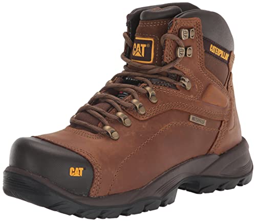 Caterpillar Botas de Trabajo para Hombre, de Acero Impermeable, para diagnóstico, Beige Oscuro, 8 M US