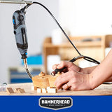 Hammerhead HART012 - Herramienta giratoria de 1,2 amperios con 62 accesorios y funda de transporte