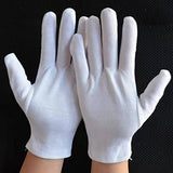 KBREE Guantes de algodón Blanco Guantes de Trabajo Guantes Blancos Manualidades Etiqueta Trabajo protección Puro algodón Jersey Guantes Blancos