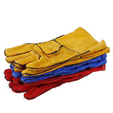 DALIZHAI777 1 Pioja de Hombres Mujeres Pesado Jardinería Guantes de Soldador Guantes de Seguridad Anti-Calor de Cuero no resbaladizo Guantes de Seguridad 14 '' (Color : Yellow)