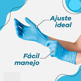 Guantes Desechables De Nitrilo azules - Libres de Látex y polvo - Resistentes - Ideales para cocina y uso medicinal - Cajas con 100 piezas c/u - Talla Grande