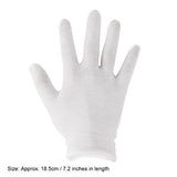 winying 12 Pares Guantes Blancos de Algodón 100% Reutilizable Elásticos Guantes Hidratantes Terapéutico para Inspeccionar Joyas Manos Secas Blanco 3 Pares