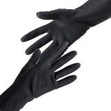 Guantes de tinte para el pelo, color negro, reutilizables, para peluquería, látex, grandes, gruesos, de goma, para la limpieza, cocina, lavaplatos, 5 pares