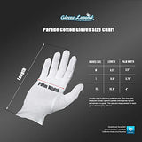 Gloves Legend - Talla M - 20 guantes de vestir formales 100% algodón blanco, Blanco, Medium