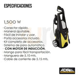 Adir 412 Hidrolavadora Alta Presión con Accesorios, 2030 PSI x 1500 W