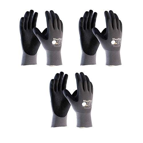 Maxiflex 34-874 Ultimate guantes de trabajo de nitrilo, mediano, 3 piezas