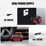 AVID POWER Inflador de neumáticos, compresor de aire portátil, bomba de neumáticos de coche de 12 V CC/110 V CA, bomba de colchón de aire con modos de inflado y desinflación, motores potentes duales, medidor de presión digital