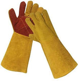 Mini guantes Guantes guantes ignífugos y resistentes al desgaste de alta temperatura guantes de resistencia de aislamiento estrella del fuego de largo Sección Espesar Protección Soldadura amarillo