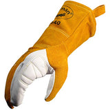 Caiman 1540-4 Guantes de soldadura y fundición, color dorado, M