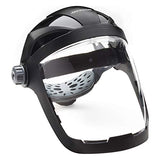 Jackson Safety QUAD500 - Protector facial con casco de trinquete, tinte transparente, revestimiento antivaho, negro, 14220