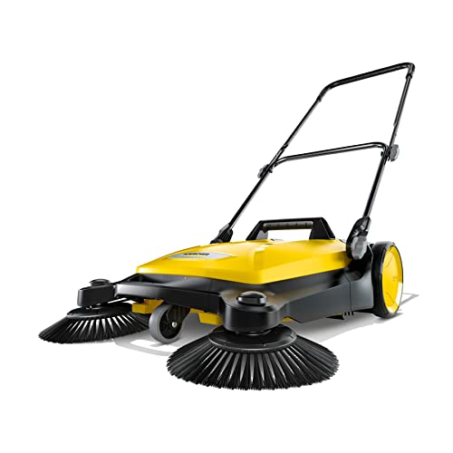 Karcher S 4 - Barredora de piso de empuje de mano para exteriores, capacidad de 5.25 galones, ancho de barrido de 26.8 pulgadas, barre 26.000 pies cuadrados/hora