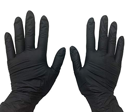 GUANTES DE LATEX AMIDERM TALLA MEDIANA (NEGRO)