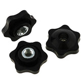 E-outstanding 6-Star Knob 6PCS 1/4 Inch Nylon Hexagon Head Thru Knobs Clamping Knobs Jig Knobs Threaded Knob