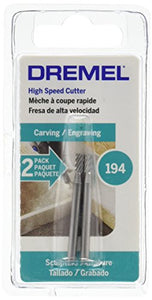 Dremel 194 Fresa de Alta Velocidad 1/8 Pulgada, 2 Piezas