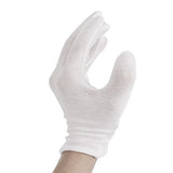 winying 12 Pares Guantes Blancos de Algodón 100% Reutilizable Elásticos Guantes Hidratantes Terapéutico para Inspeccionar Joyas Manos Secas Blanco 3 Pares