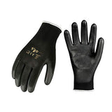 Vgo... 15Pares Guantes PU Jardinería y Guantes Trabajo Ligero (Negro, Tamaño 7/S, PU2103)