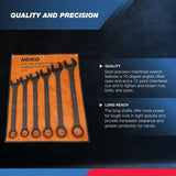 Neiko 03129A Jumbo Combination Wrench Set, 10 Piece | Black Oxide Finish | SAE (1-5/16" - 2")